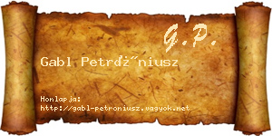 Gabl Petróniusz névjegykártya